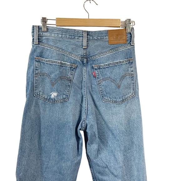 Levi’s Women Big E Ribcage Straight Ankle Size 27 Jeans Destroyed - Picture 2 of 7